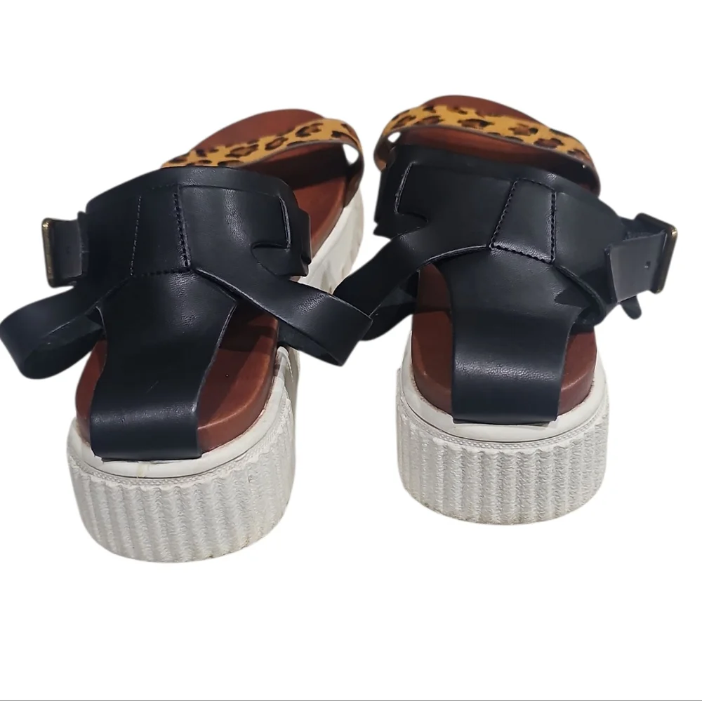 MIA Lunna Leopard Platform Sandals. Sz 9 Preowned